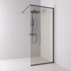 Svedbergs langfoss skärmvägg rak/fast 80x200 blyertssvart/bronsglas