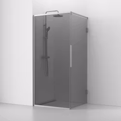 Svedbergs langfoss hörndusch rak/fast 80x92x200 alu matt/rök