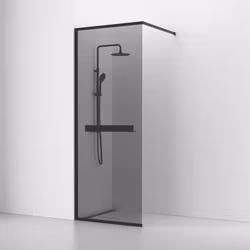 Svedbergs langfoss skärmvägg rak/fast 80x230 svart matt/rök hylla