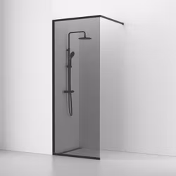 Svedbergs langfoss skärmvägg rak/fast 80x230 svart matt/rök