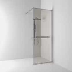 Svedbergs langfoss skärmvägg rak/fast 80x230 alu matt/bronsglas hylla