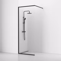 Svedbergs langfoss skärmvägg rak/fast 90x230 svart matt/kristall