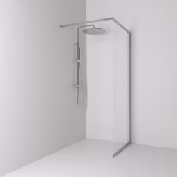 Svedbergs langfoss skärmvägg rak/fast 80x200 alu matt/linjeglas