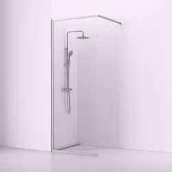 Svedbergs langfoss skärmvägg rak/fast 90x230 alu matt/kristall