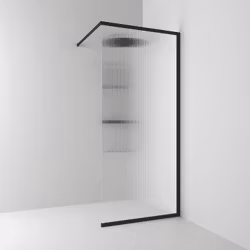 Svedbergs langfoss skärmvägg rak/fast 80x200 svart matt/linjeglas