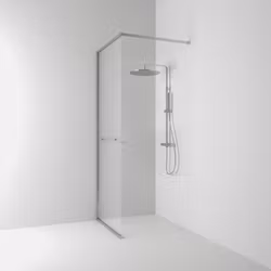 Svedbergs langfoss skärmvägg rak/fast 80x230 alu matt/linjeglas vänster hylla