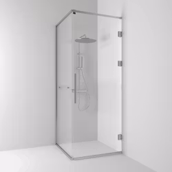 Svedbergs langfoss hörndusch rak/fast 90x92x230 alu matt/linjeglas vänster hylla