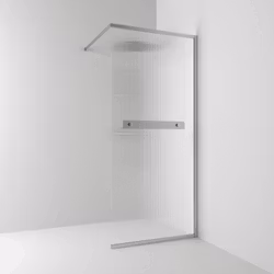 Svedbergs langfoss skärmvägg rak/fast 90x200 alu matt/linjeglas höger hylla