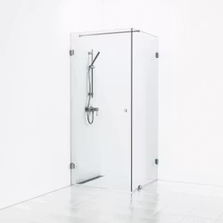Svedbergs 180° hörndusch rak/fast 80x100x200 krom klarglas