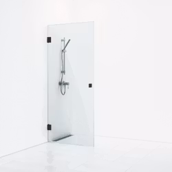 Svedbergs 180° nischdusch rak 98,5x200 svart matt/klarglas enkel