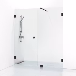 Svedbergs 180° nischdusch rak/fast 156,5x200 svart matt/klarglas dubbel