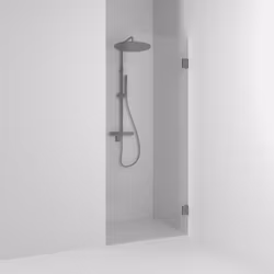 Svedbergs 180° nischdusch rak 88,5x200 blyertssvart/klarglas