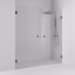 Svedbergs 180° nischdusch rak 176,5x200 blyertssvart/klarglas dubbel