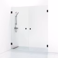 Svedbergs 180° nischdusch rak 176,5x200 svart matt/klarglas dubbel