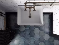 Story indigo hexagon 17,5x20cm klinker