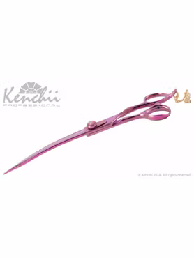 KENCHII - PINK POODLE Curved Scissor 8"