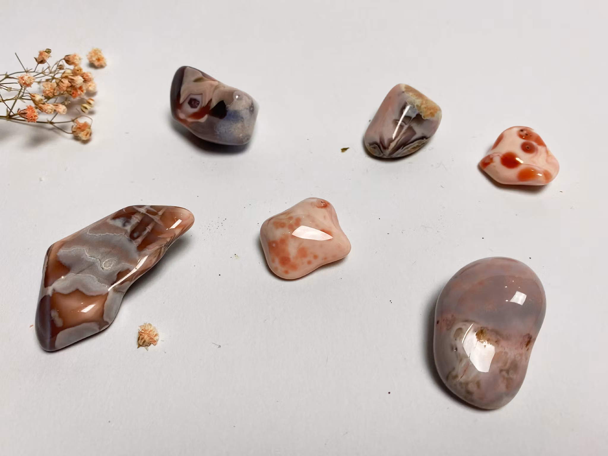 Agat, Botswana rosa/grå AA