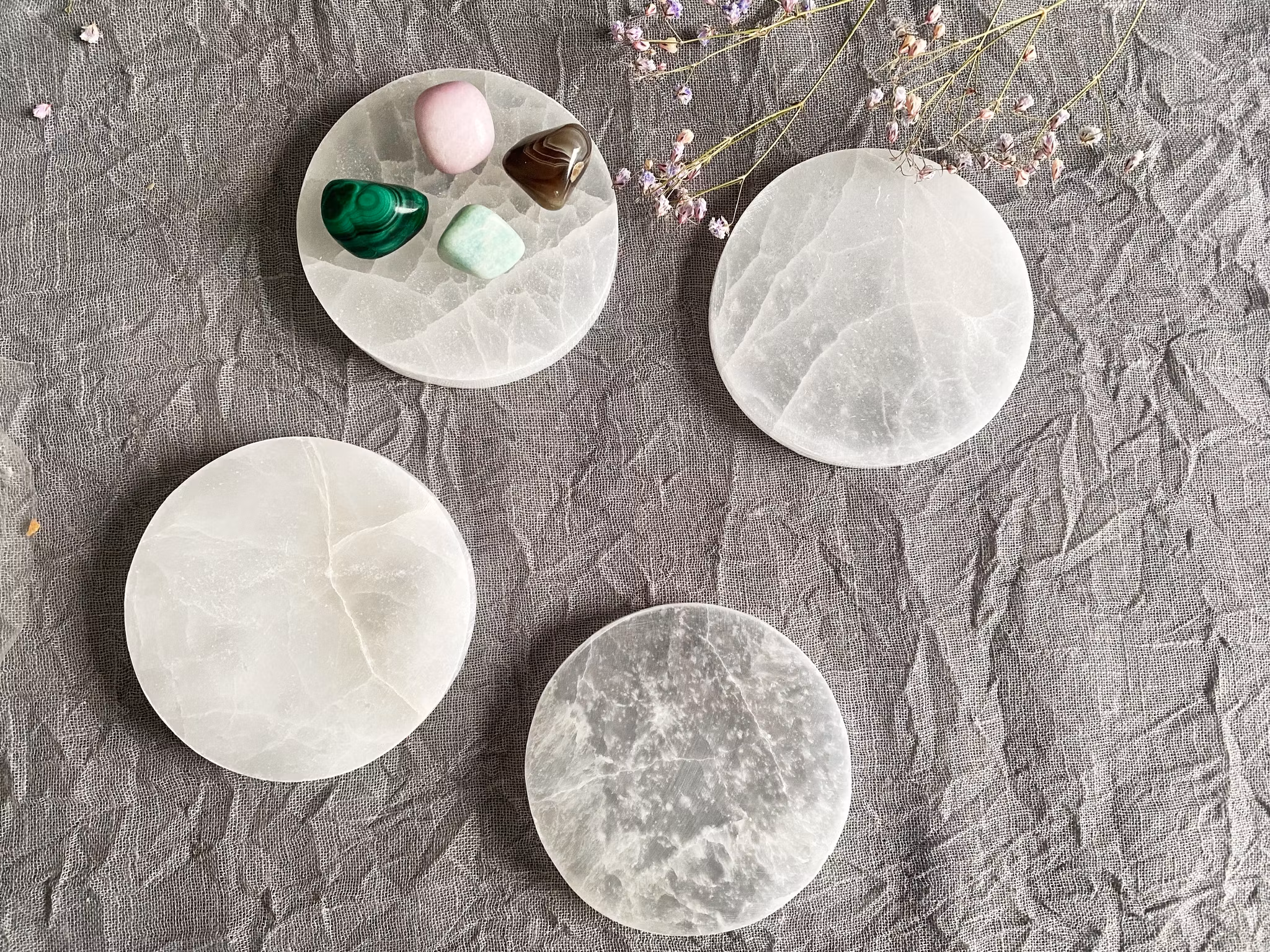 Selenit, rund platta (laddningsplatta)