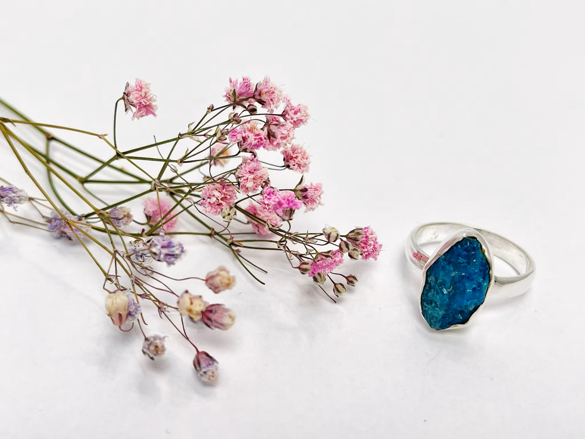 Kristallring med Apatit och sterling silver