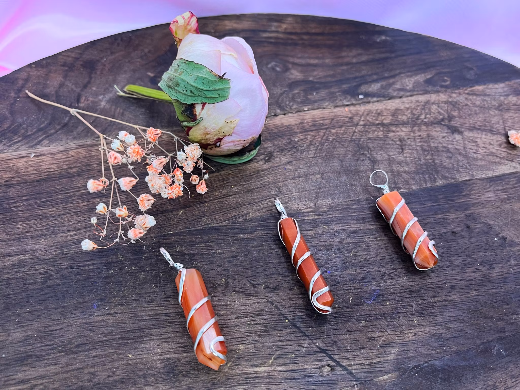 Karneol , hänge twist