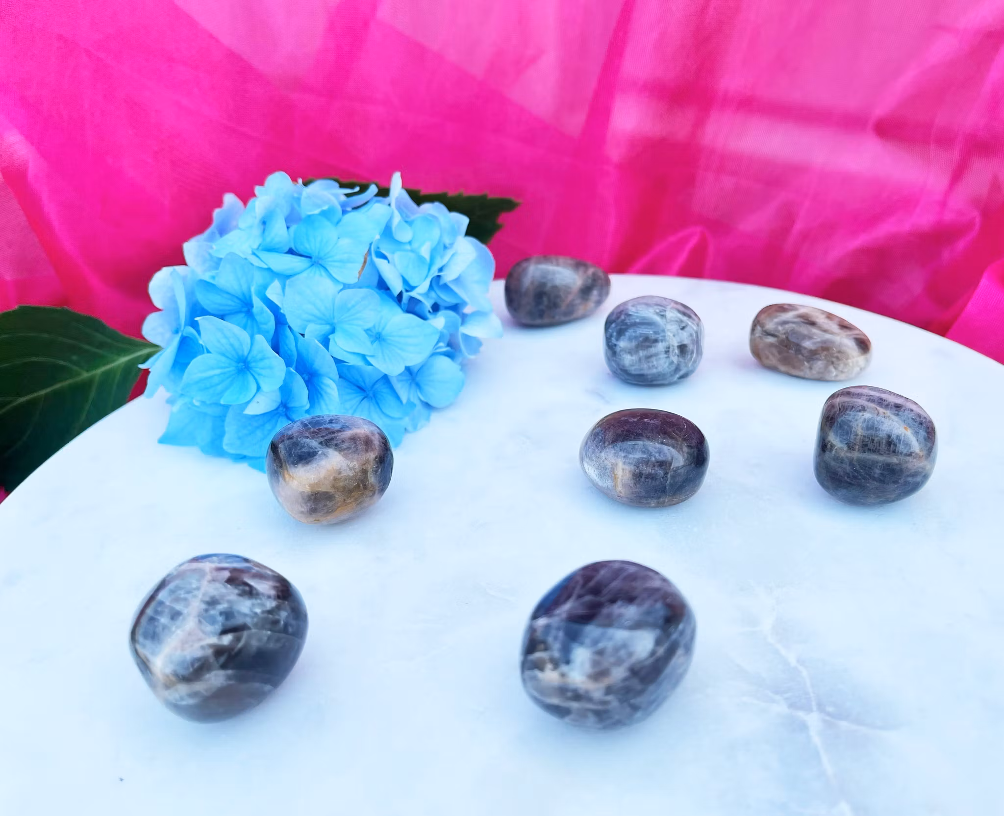 Svart Månsten trumlad