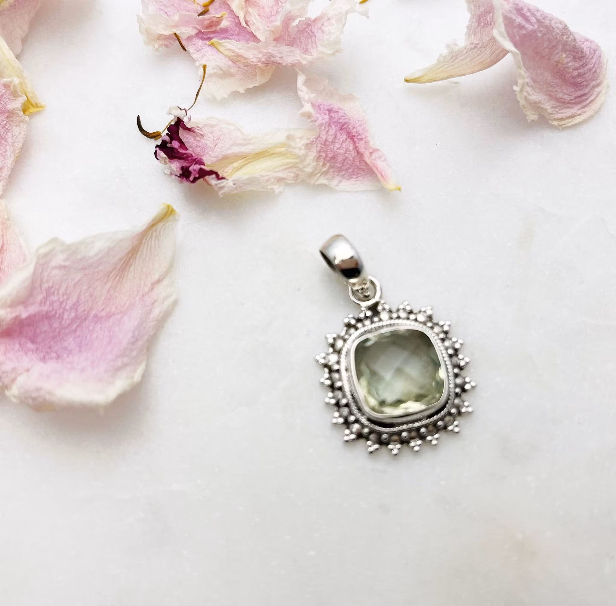 Kristallhänge  med lime citrin (prasolit)  sterling silver #2