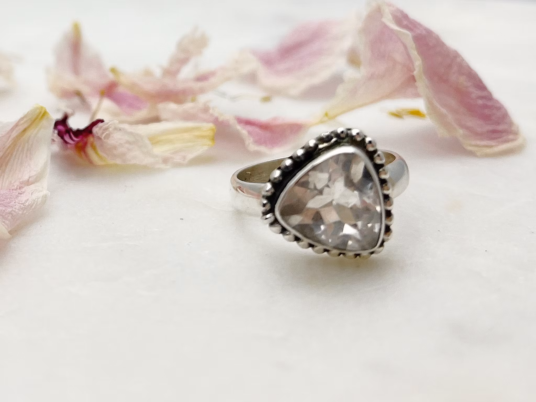 Kristallring med Bergkristall och sterling silver #1