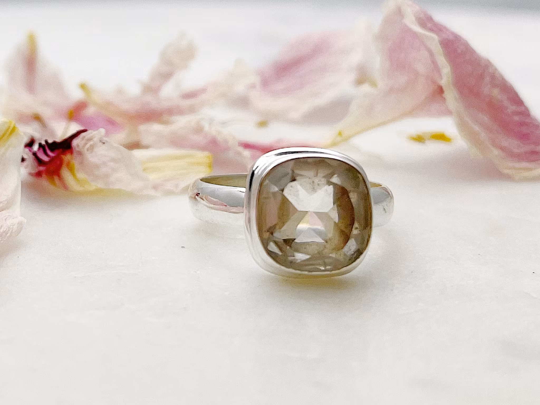 Kristallring med Bergkristall och sterling silver #2