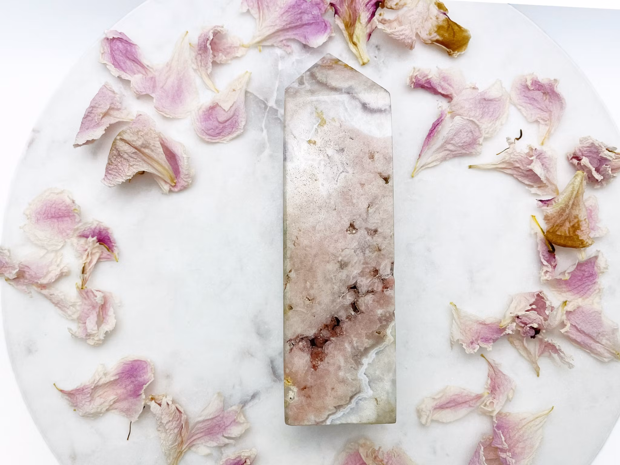 Rosa ametist/blomster agat torn