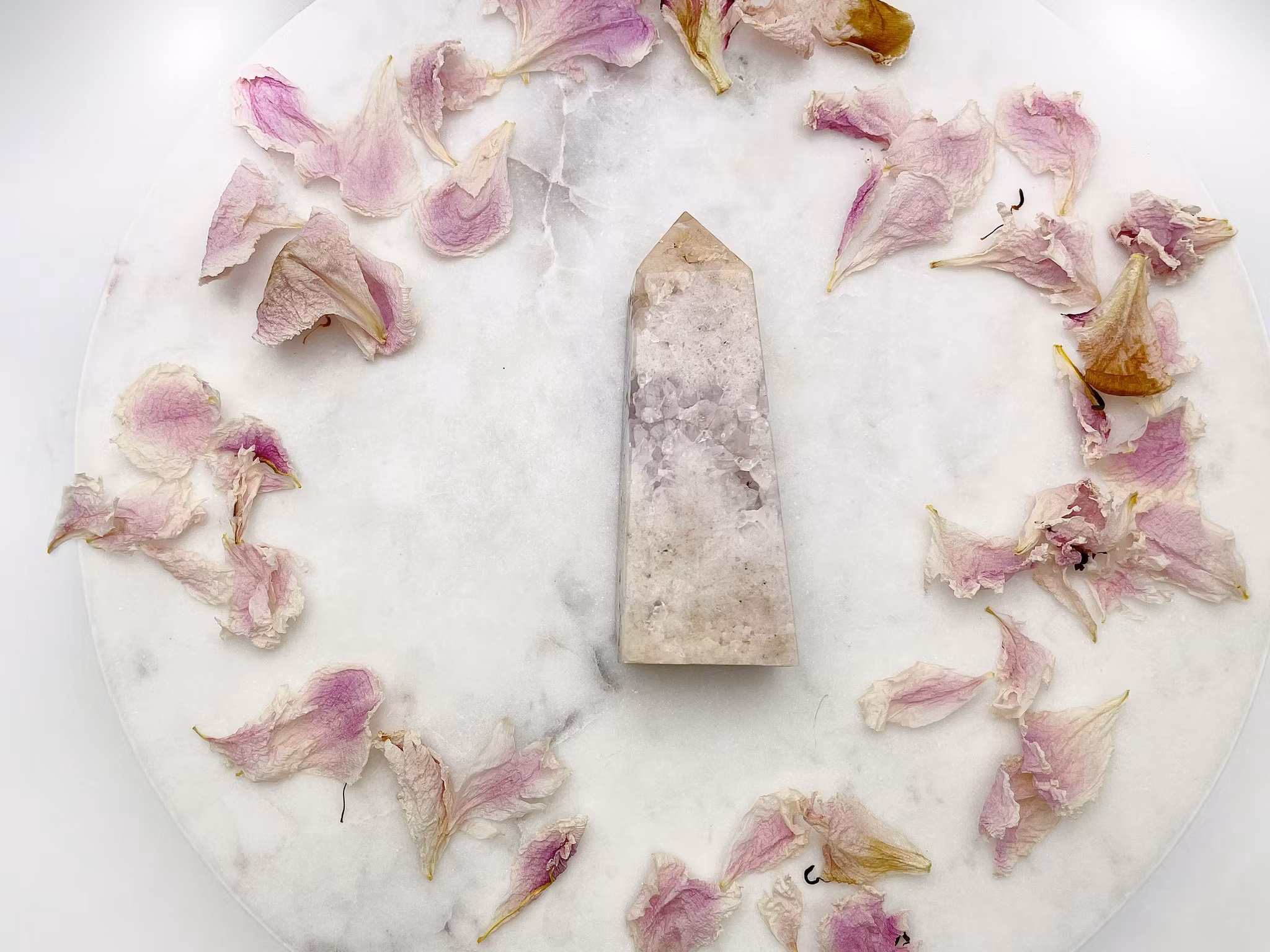 Rosa ametist/blomster agat torn