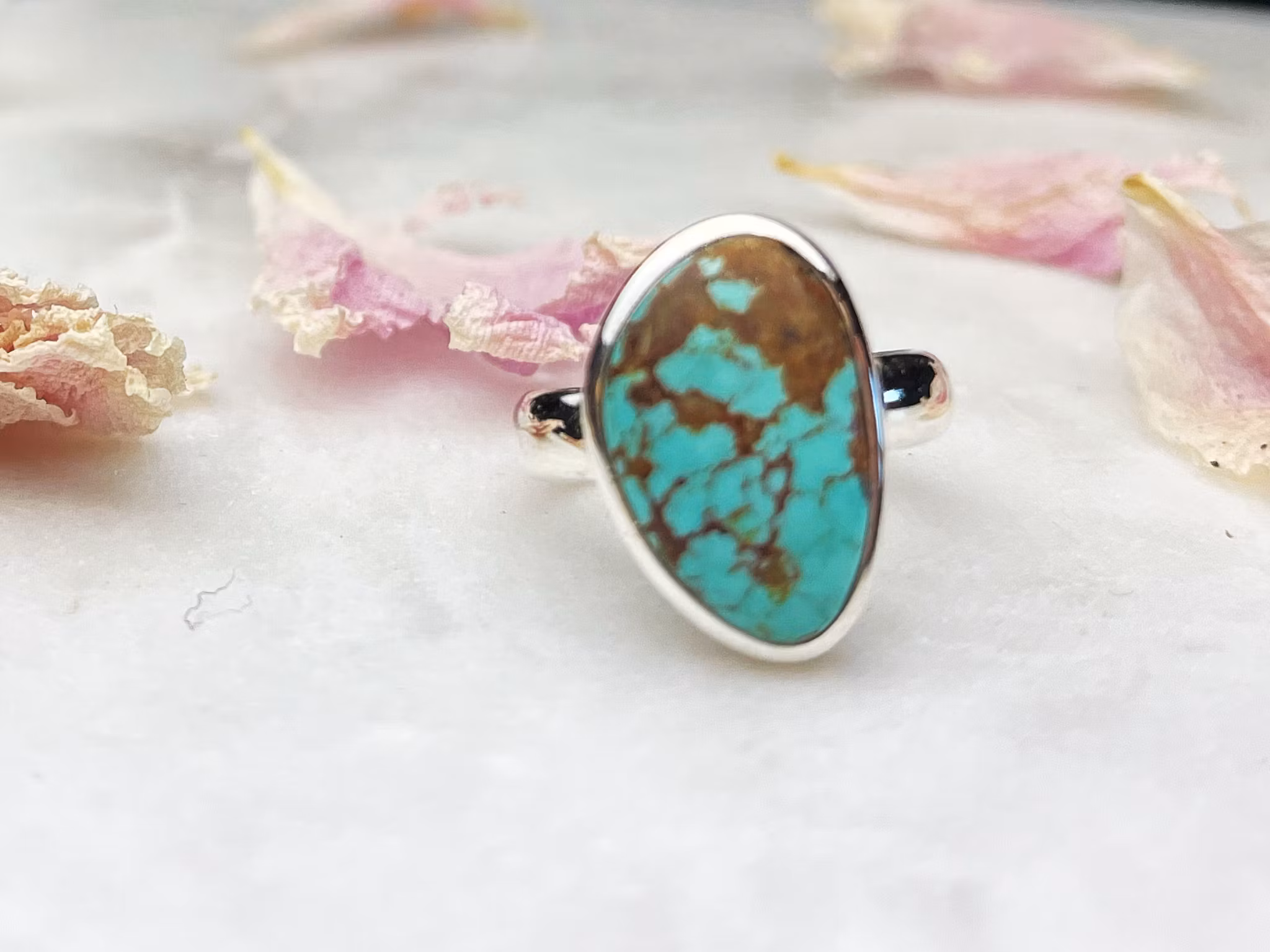 Kristallring med Turkos och sterling silver