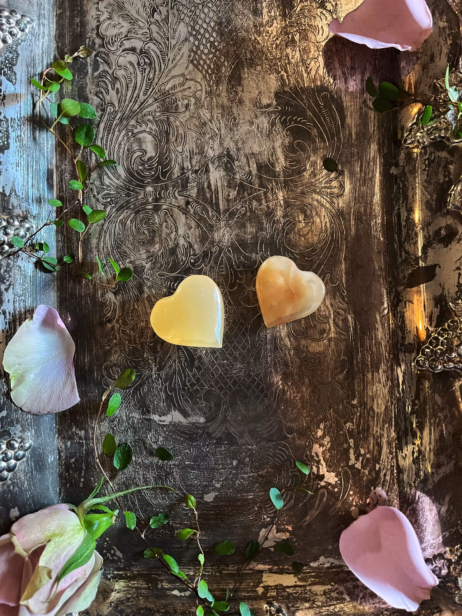 Honungs kalcit  hjärta mini