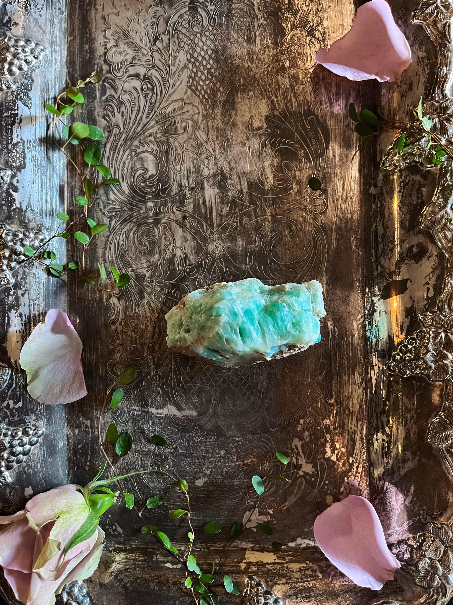 Aragonit karibisk blå rå bit #4