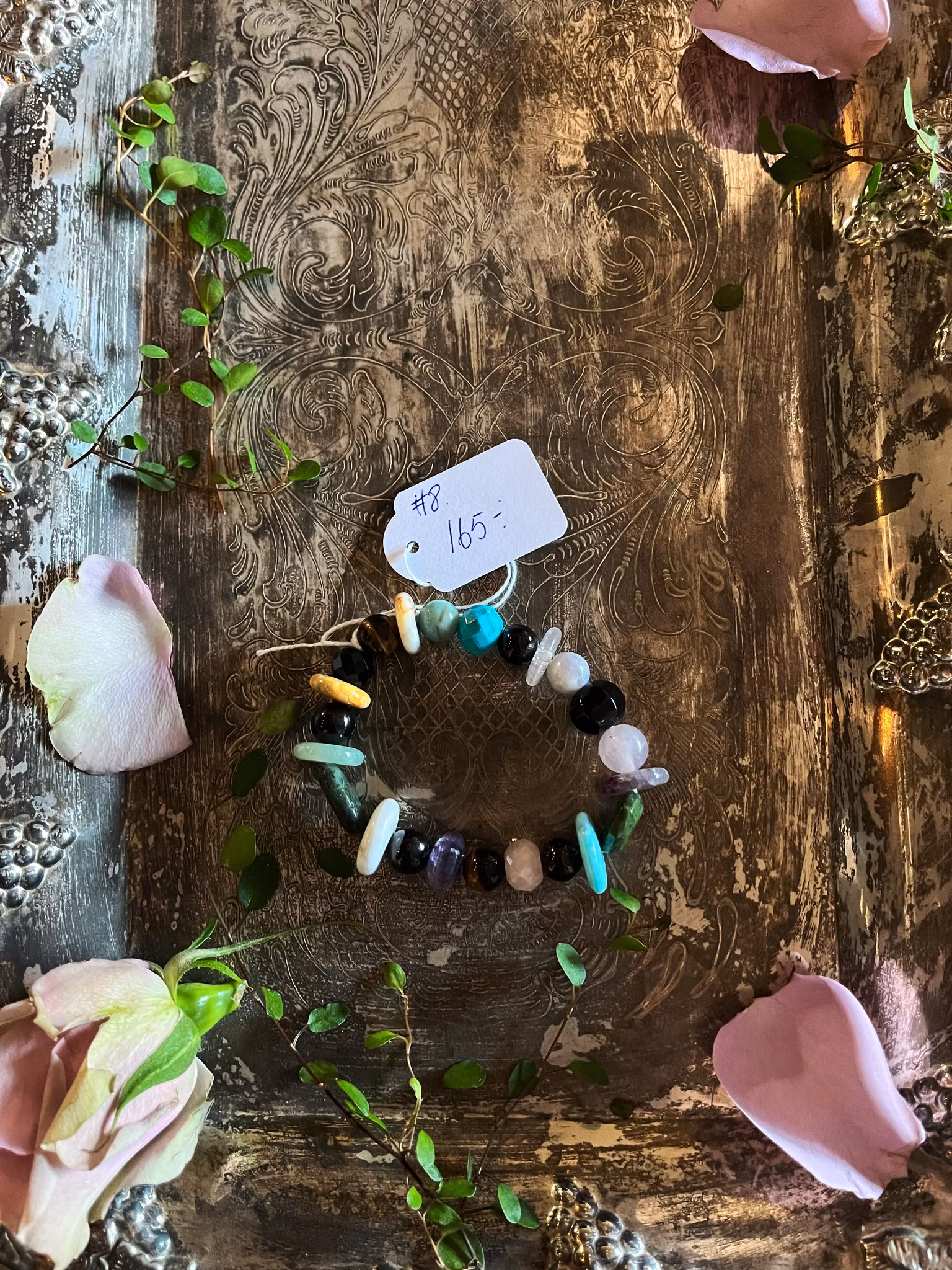 Kristall  Armband mixade stenar #8