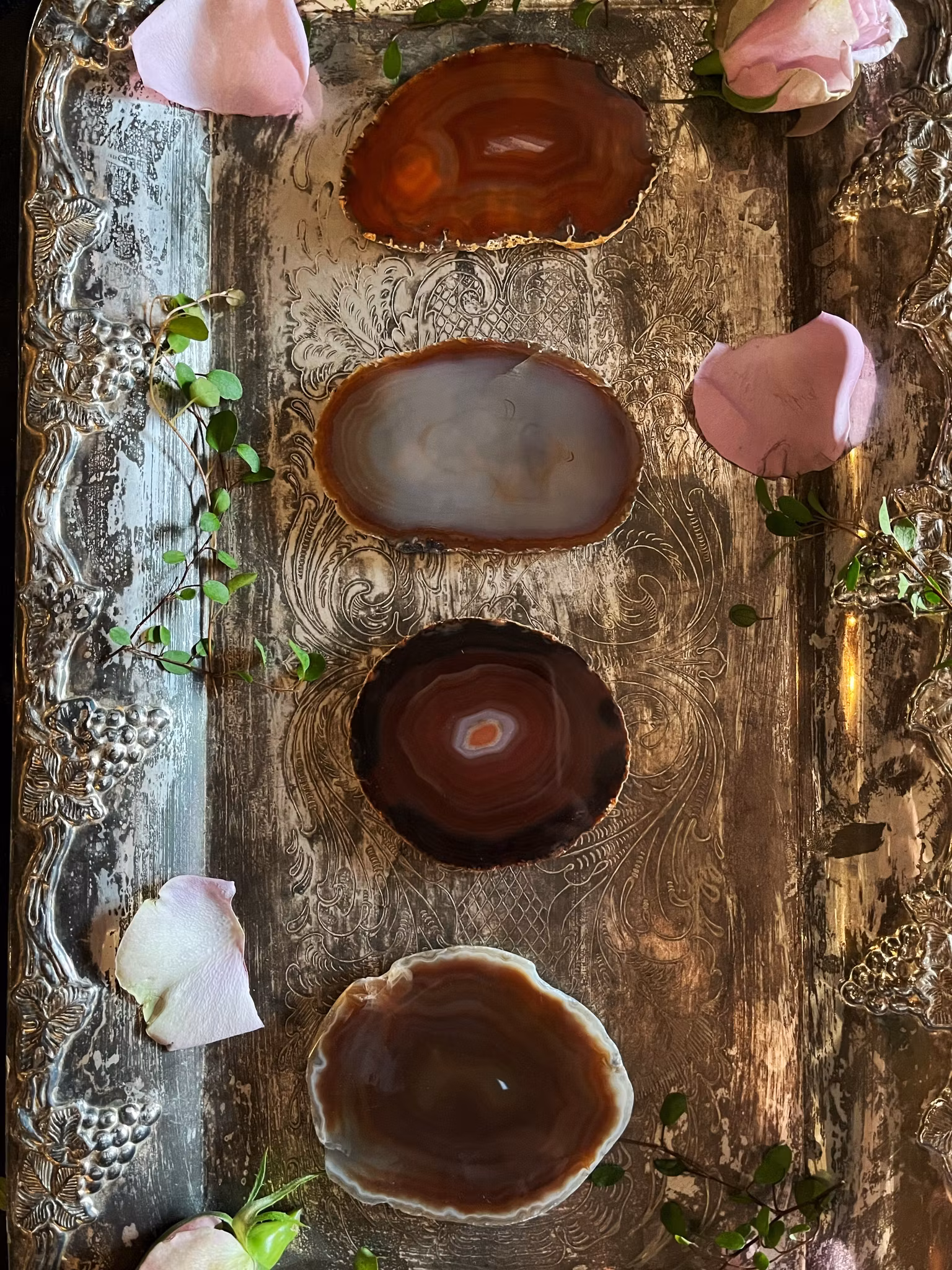 Agat Skiva naturlig liten