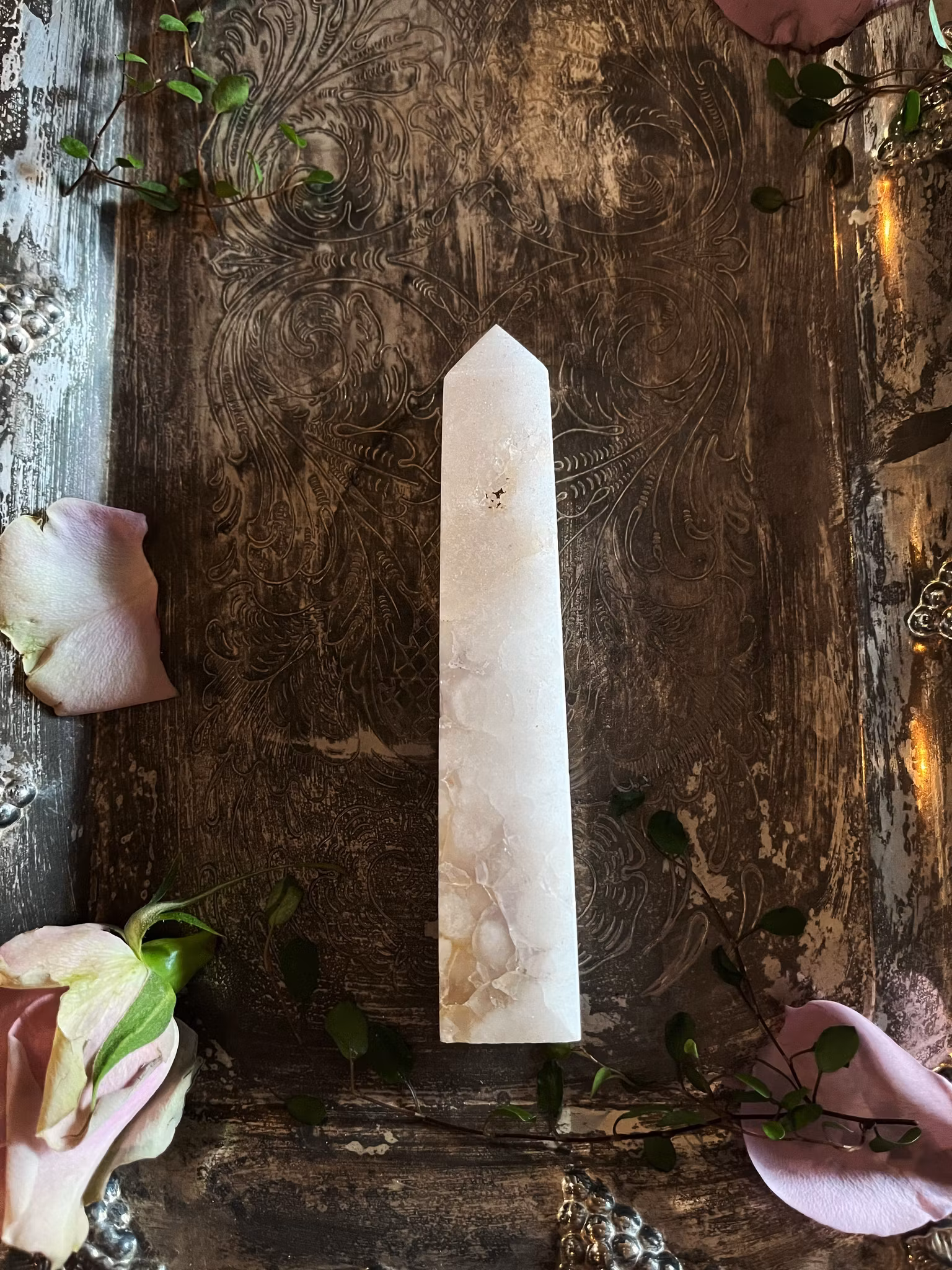 Rosa ametist/blomster agat torn