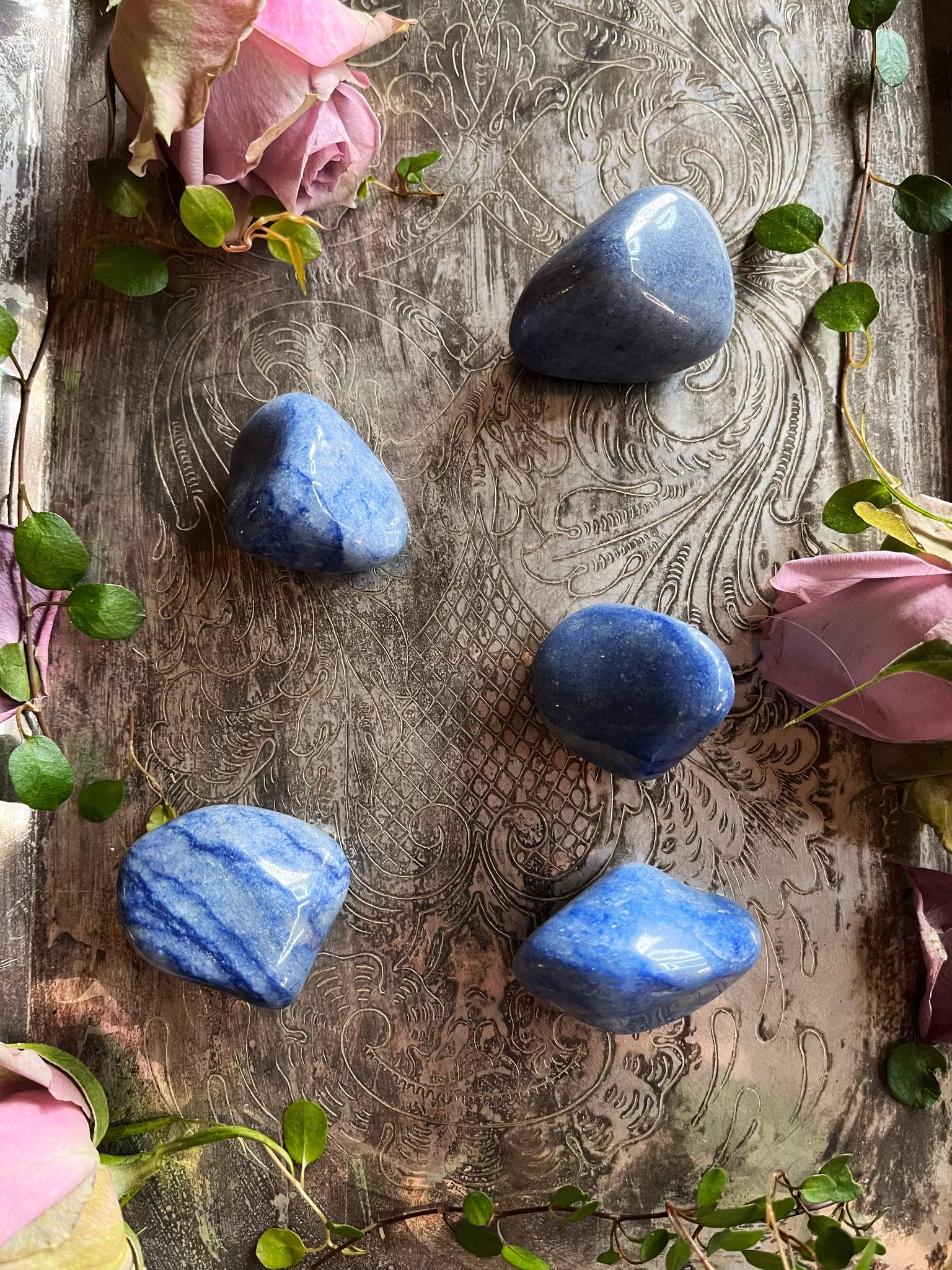 Aventurin, Blå Trumlad