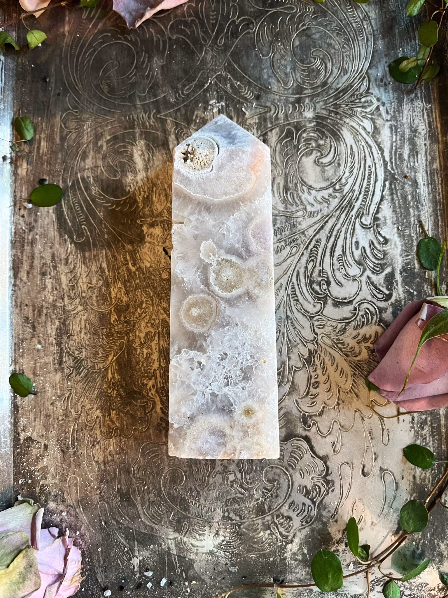 Rosa blomsteragat spets  #2