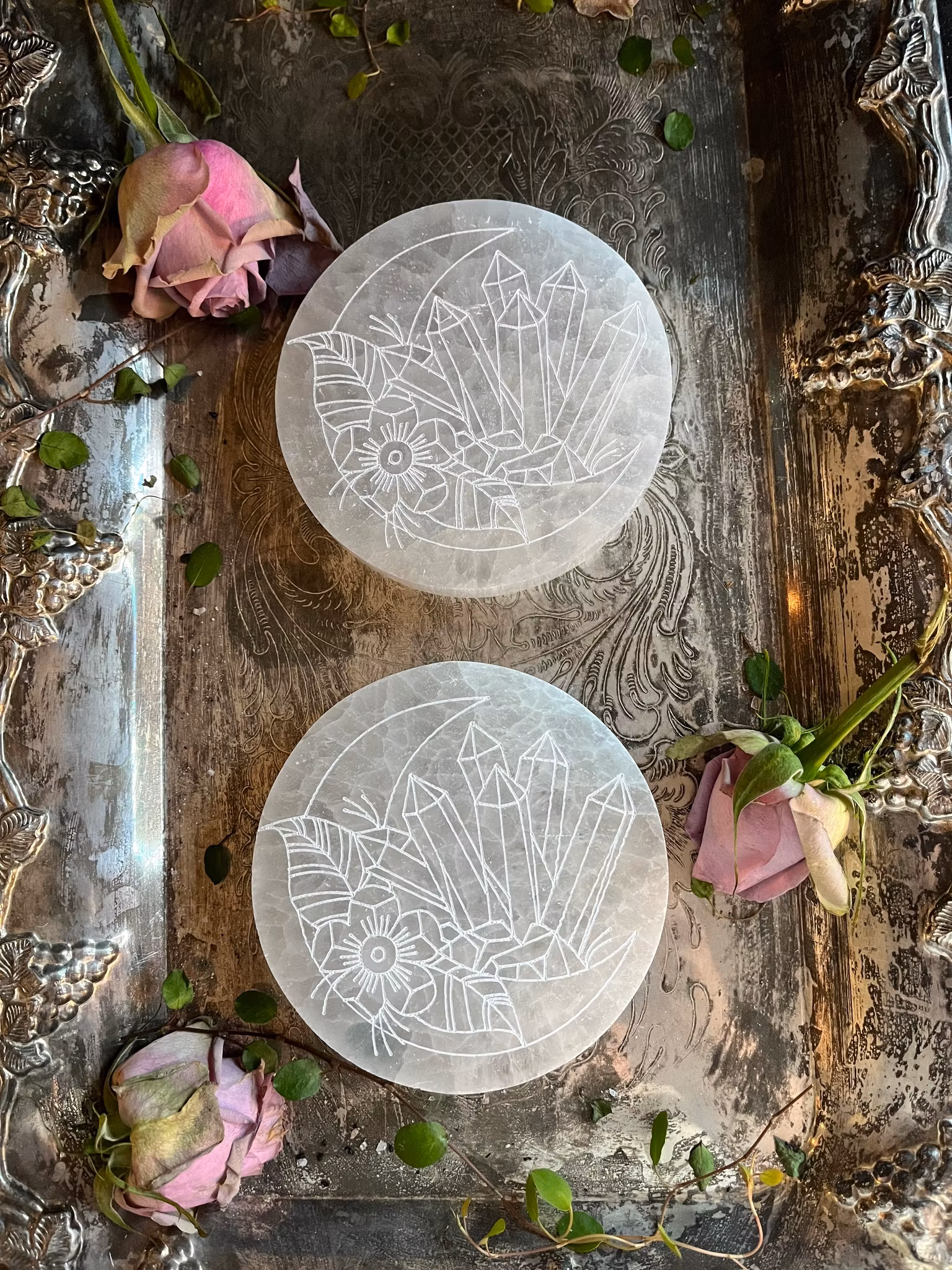 Selenit, rund plattande mönster  (laddningsplatta)