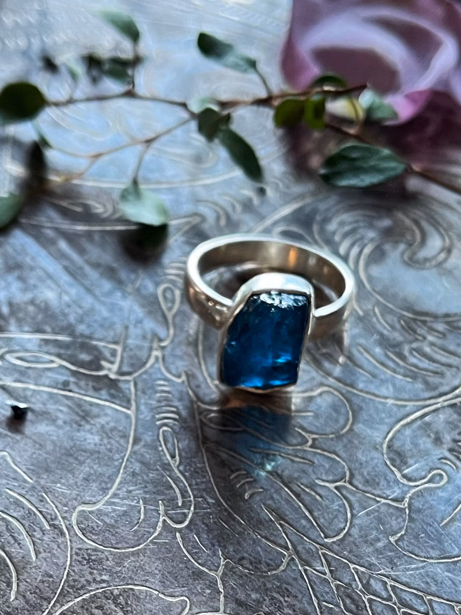 Kristallring med Apatit och sterling silver