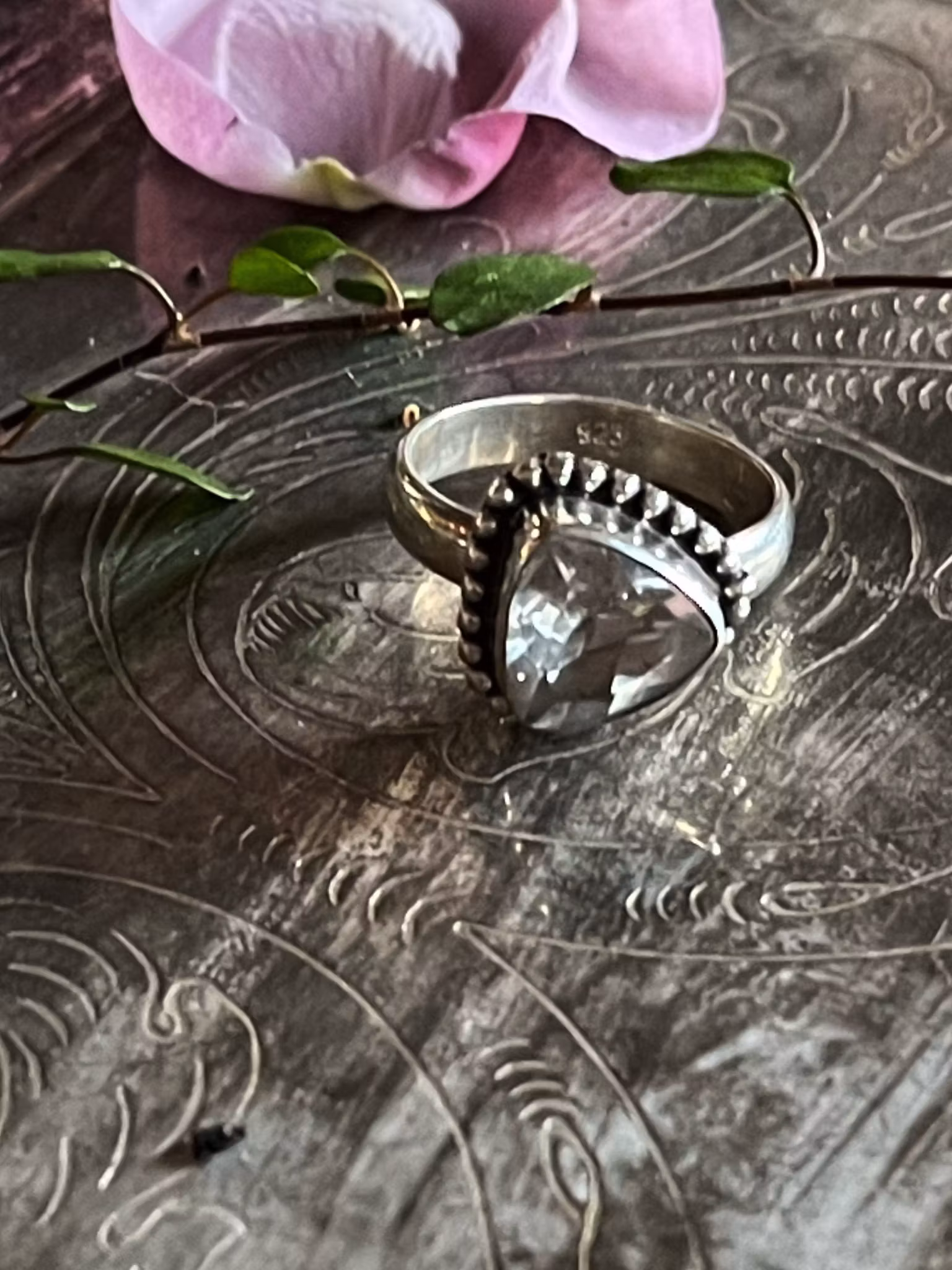 Kristallring med Bergkristall och sterling silver #1