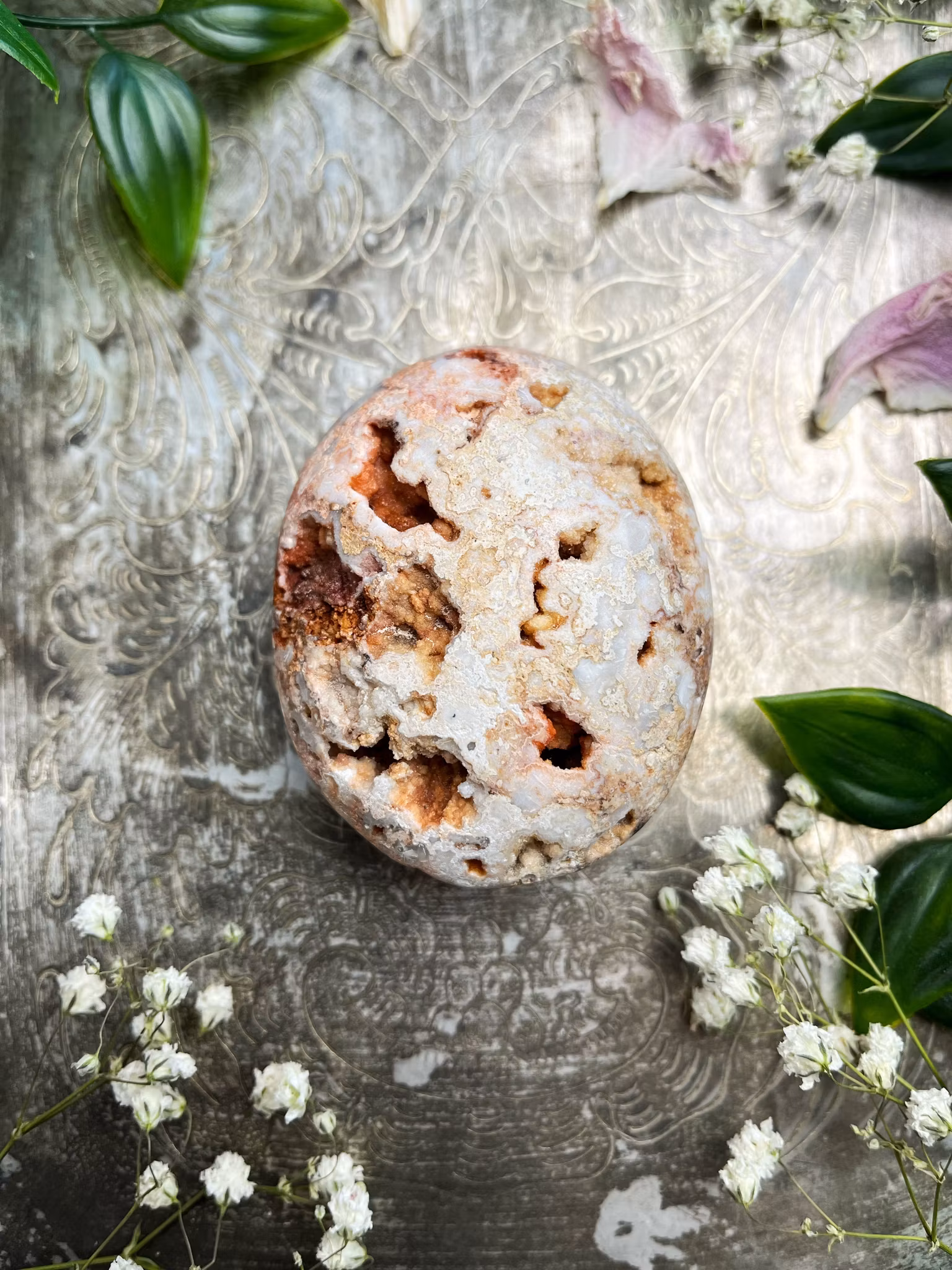 Rosa Crazy lace agat med druse #4