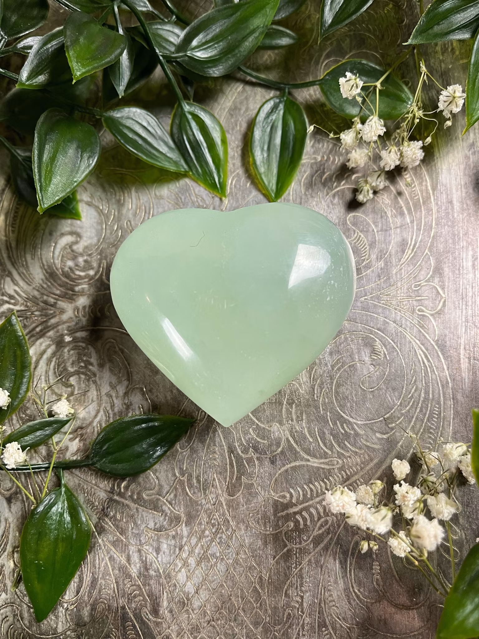 Aragonit pistage hjärta #4