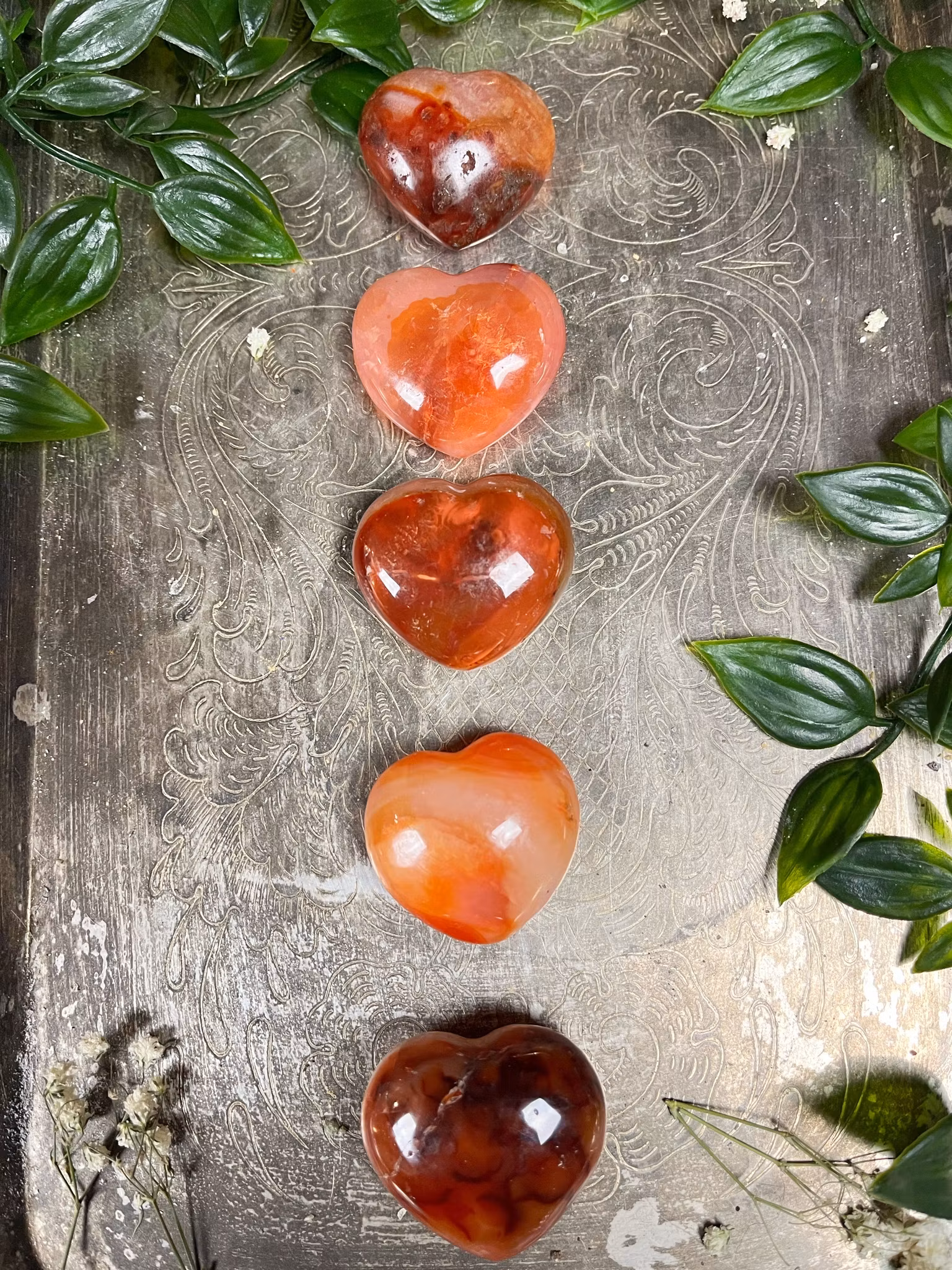 Karneol hjärta liten