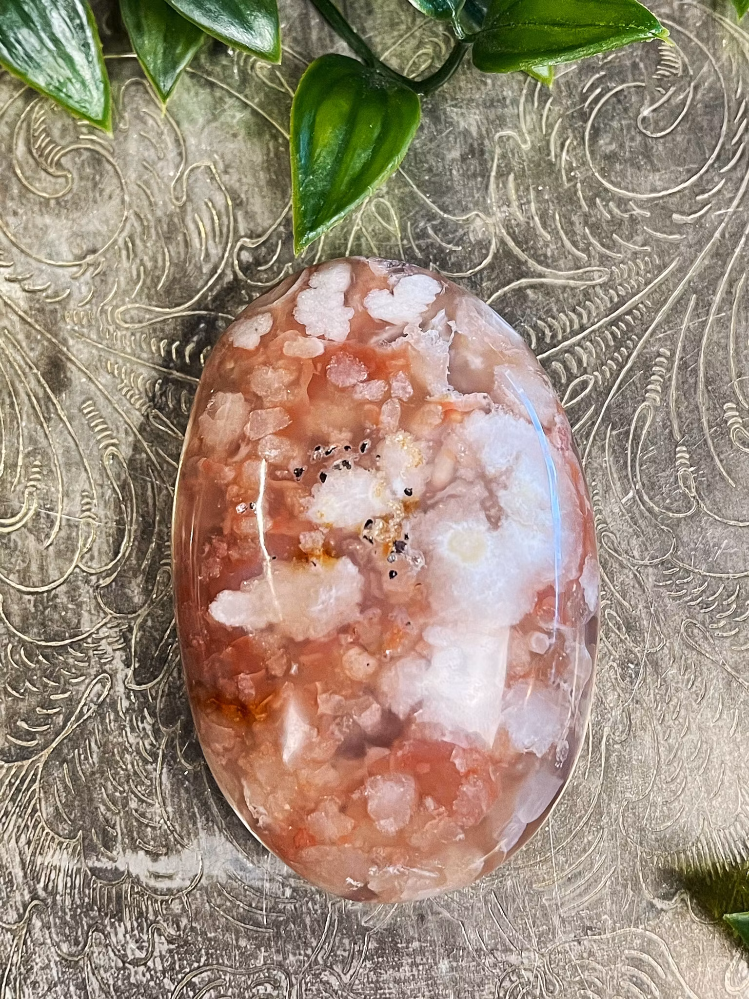 Blomster agat palmstone B