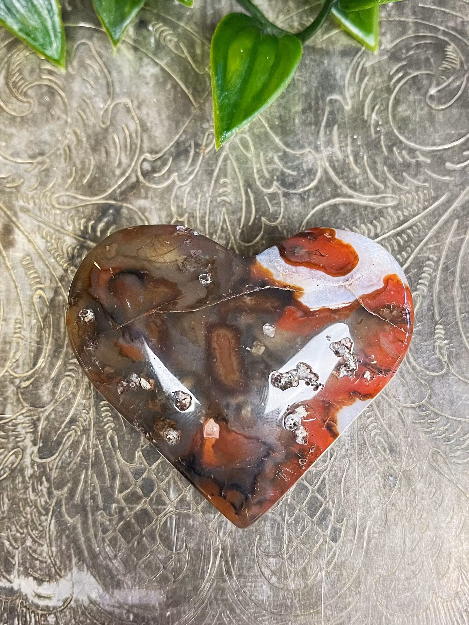 Agat, Röd Moss Hjärtan A