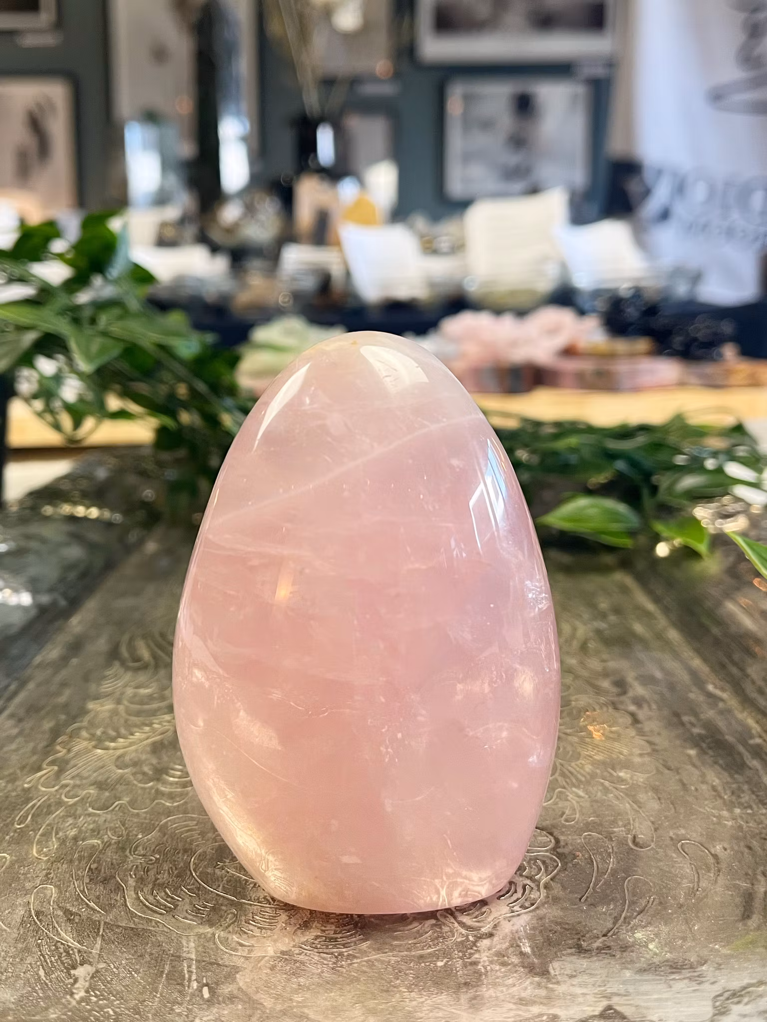 Rosenkvarts polerad friform A