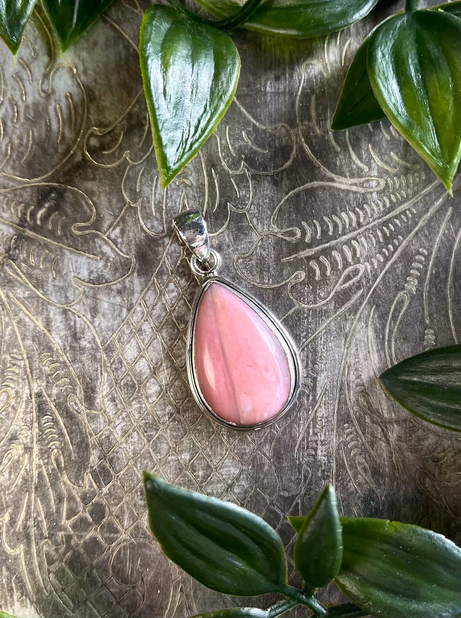 Rhodokrosit hänge  sterling silver