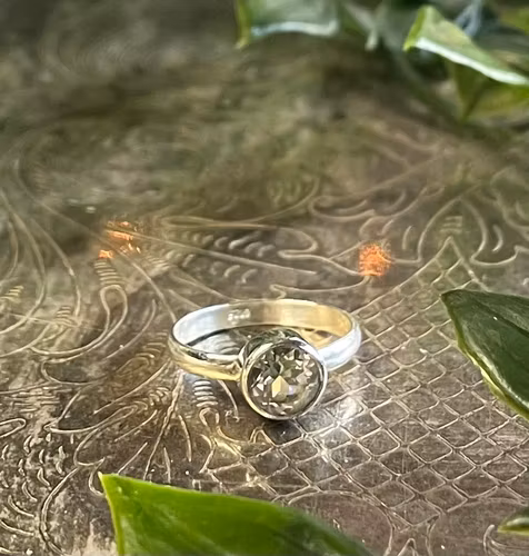 Kristallring med Bergkristall och sterling silver stl 7