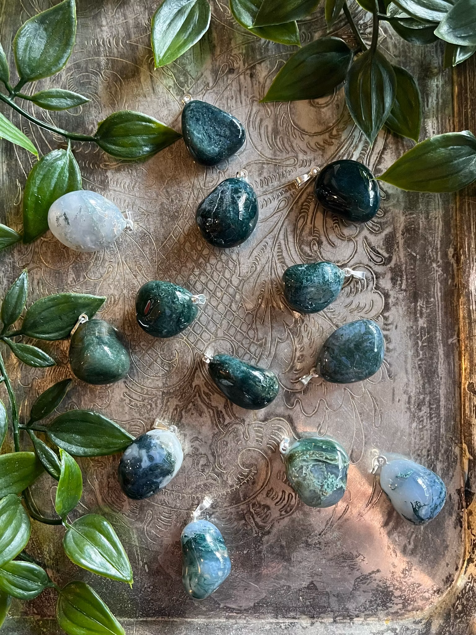 Moss agat hänge Nuggets